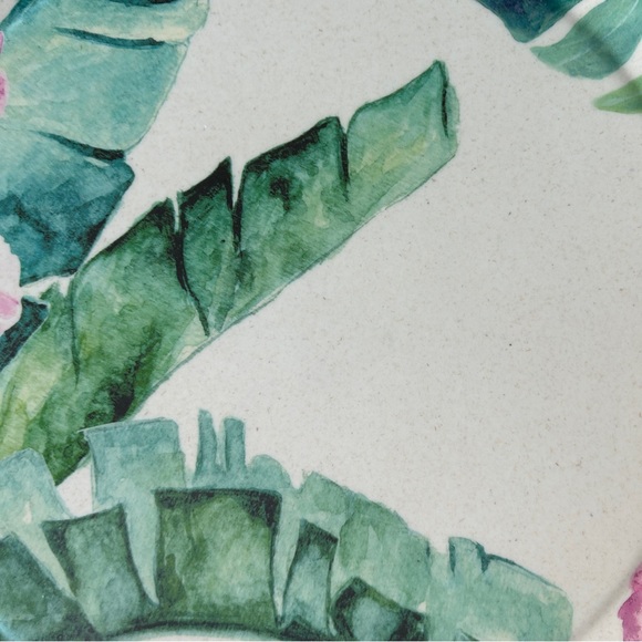 Tommy Bahama 16” Tropical Hibiscus Floral Palm Leaf Melamine Serving Platter - Picture 6 of 14